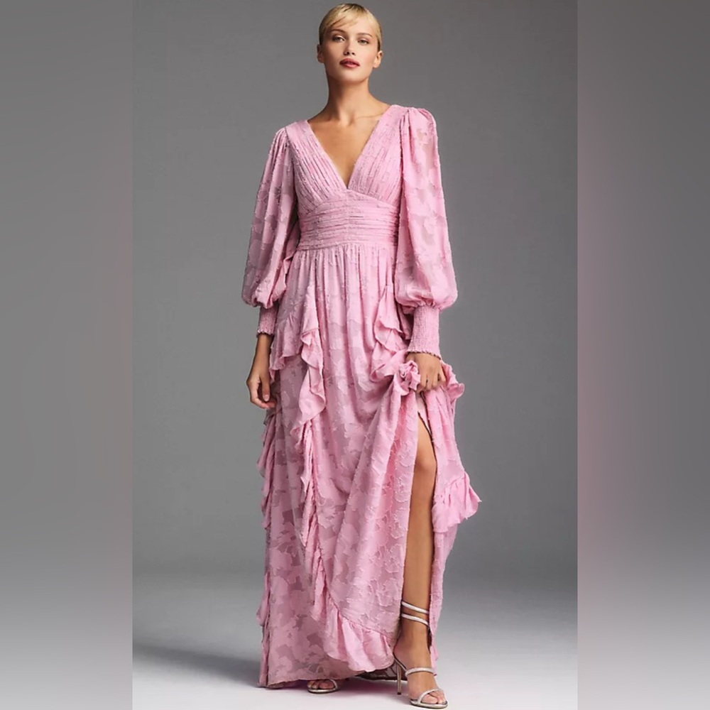Anthropologie Ruffled Maxi Dress NWOT